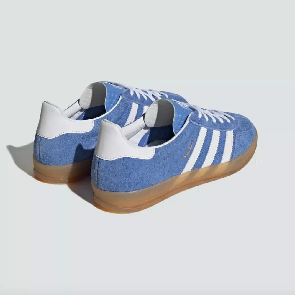 Adidas Women's Gazelle Indoor Sneakers Original Shoes Blue Fusion Gum HQ8717 - Picture 9 of 16